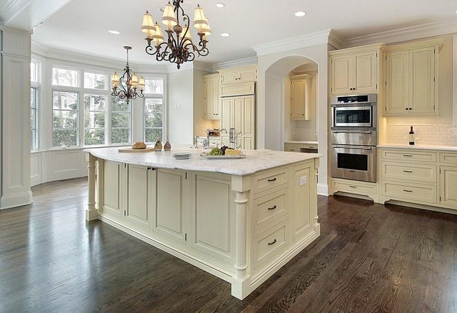 expertly installed laminate floors in kitchen in Canoga Park CA